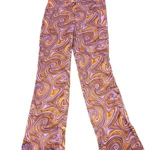 Zara multicolored print with slit pants size small